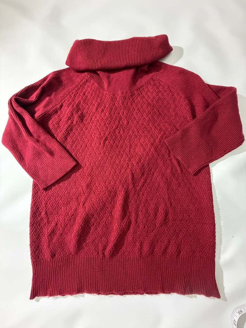 The Limited XL Red Cable Knit Cowl Neck Sweater NWT 3/4 Sleeve Cozy